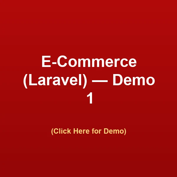 E-Commerce (Laravel) — Demo 1 — click for live demo